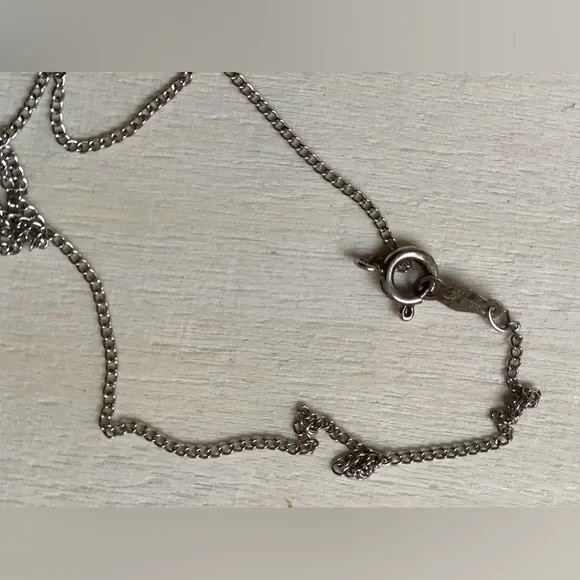 Libra Zodiac dainty pendant charm necklace New vintage STER silver - Picture 12 of 15